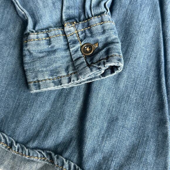 Tissaia Denim Henley Top - Girls Size 6 - Excellent! - Picture 3 of 4